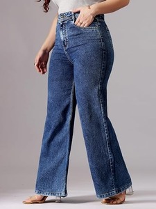 Abdul Royal World Export Women's <b>Boot</b> Cut Mid-Rise Denim Jeans Soft Breathable Cotton Fabric Vintage Design Color Fade Proof - Product Image 4