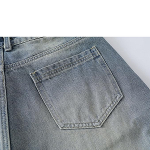 Pantalones Cortos de Mezclilla OEM con Lavado Ácido, Unisex, Estilo Urbano Holgado, Vintage, de Algodón, Venta al por Mayor - Product Image 5