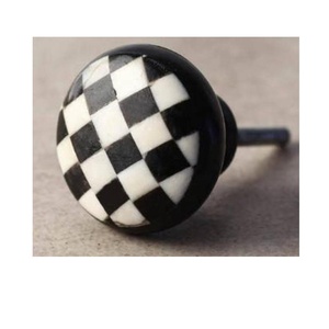 Checkered Pattern Bone <b>Knob</b> Kitchen Cabinet <b>Door</b> Handle <b>Knob</b> Bone Drawer Dresser Pulls Decor Wardrobe <b>Door</b> <b>Knob</b> Bone Furniture - Product Image 2
