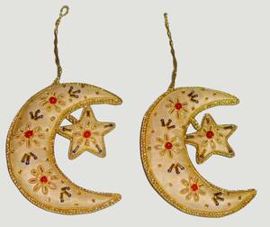 Decoración Colgante con Diseño de Luna y Estrella, Adorno Islámico para Ramadán y Eid |   Adorno Decorativo de Tela |   Proveedor Mayorista - Product Image 2