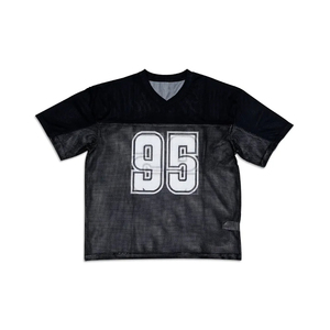 Maillot de football américain rétro respirant, unisexe, en maille oversize, col en V, bretelles réglables, anti-rétrécissement, 100% - Product Image 1