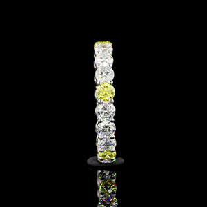 Anillo de Eternidad de Diamantes Cultivados en Laboratorio de Lujo, con Diamantes Amarillos Vívidos, Oro de 10K, 14K, 18K, Plata 925, 935, Anillo de Aniversario o Boda - Product Image 4