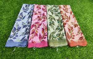 ชุดส่าหรีผ้าจอร์เจียแบบผ้าชุดส่าหรีพิมพ์ลายเสื้อสตรี - Product Image 3