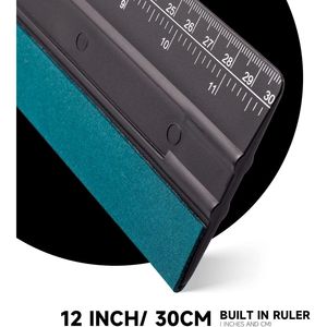 Spatola universale da 12 pollici per pellicole oscuranti auto con righello da 30 cm, bordo in feltro a 4 angoli e spatola in feltro da 4 pollici integrata in vinile - Product Image 3