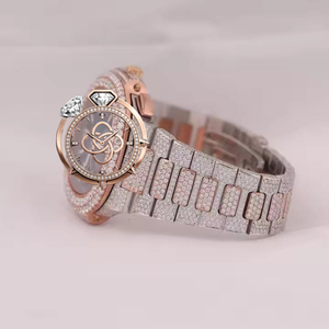 Montre de luxe pour homme en moissanite VVS, entièrement sertie de diamants, bracelet en acier inoxydable - Product Image 3