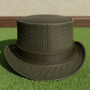 Chapeau haut-de-forme en cuir fait main de qualité supérieure, sur mesure, avec détails steampunk gothique, pour cosplay et fantaisie. - Product Image 2