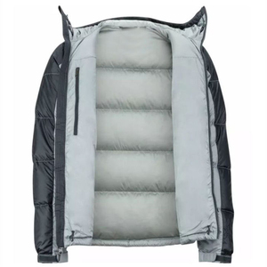 STITCH LAB Parka à capuche pour homme, couleur unie, polyester, fermeture éclair, vêtement d'extérieur décontracté, coupe droite, imperméable - Product Image 3