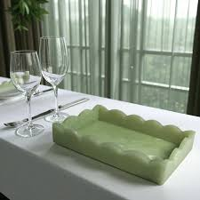 Plateau de service rond en résine fait main, style américain, poli, écologique, couleur personnalisable pour fêtes, hôtels et usage domestique – Meilleure vente - Product Image 3