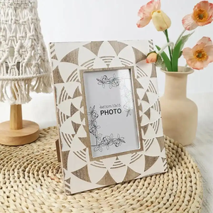 Marco de Fotos de Resina con Técnica Pintada a Mano, Forma Rectangular, Decoración para el Hogar con Temática del Día de la Tierra, FAIZA CRAFT FC-1480 - Product Image 4