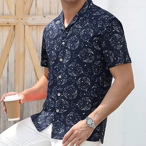 Chemise Hawaïenne Vintage Décontractée pour Homme en Coton Imprimé par Sublimation, Écologique, Anti-Plis, Séchage Rapide pour l'Été - Product Image 2