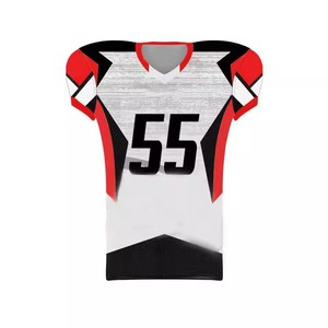 Uniforme de football américain personnalisé avec logo, manches courtes, grande taille, été, 100% polyester, logo sur le devant, léger - Product Image 2