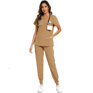 Uniformes Médicos Transpirables para Hospital, Conjuntos de Uniformes de Enfermería para Hombres y Mujeres, Nuevo Estilo con Cuello en V, Venta al Por Mayor - Product Image 1