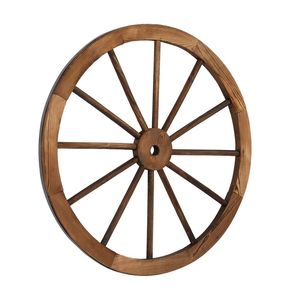 Set di 2 Ruote di Carro in Legno Stile Western da 30 Pollici, Decorazione Murale Art Deco (Marrone) - Product Image 5
