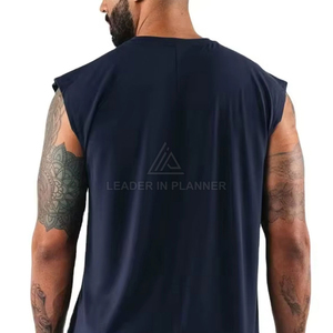 เสื้อยืดแขนกุดผู้ชายผ้าฝ้ายสำหรับออกกำลังกายฟิตเนสเพาะกาย บริการ OEM - Product Image 6
