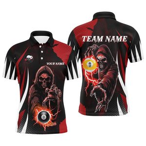 Polo de billard pour homme en vente en ligne, design sportif à séchage rapide, manches courtes, toutes tailles disponibles - Product Image 3