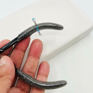 Pince à extensions capillaires noire à 2 trous avec logo personnalisé, poignée à paillettes, outil de coiffage réutilisable - Product Image 4