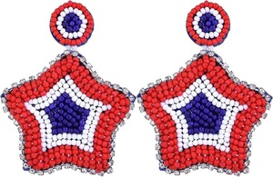Pendientes Ligeros y Cómodos con Diseño Patriótico de Helado, Elegantes Pendientes de Cuentas para Mujeres y Niñas, Artesanía 2026 - Product Image 4