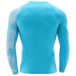 Wholesale Men Long Sleeve Rash Guard <b>Compression</b> <b>Shirt</b> Graphic Print UV Protection Custom Logo OEM - Product Image 2