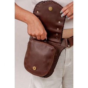 Riñonera OEM Steampunk Retro de piel auténtica para exteriores para chica, riñonera deportiva para teléfono móvil, riñonera de piel auténtica para mujer - Product Image 3