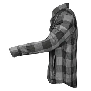 Men's Long Sleeve Plaid Flannel <b>Shirt</b> With Kevlar Protection Motorcycle Riding Wear Full Sleeve Windproof All Seasons - Product Image 3