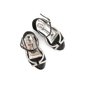Sandalias de tacón negras para niñas estilo elegante KD9914 - Product Image 1