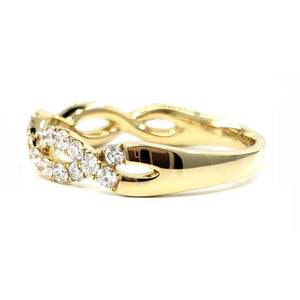 Bijoux fins personnalisables en gros de Hong Kong 18 carats en or jaune massif avec diamant véritable bagues de proposition de fiançailles éternité pour les femmes - Product Image 2