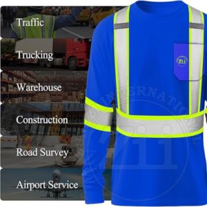 Camisa de Seguridad FR Clase 1 de Manga Larga para Hombre, para Trabajos de Construcción Vial, Reflectante, Impermeable, con Luz LED Intermitente y Logotipo Personalizado - Product Image 3