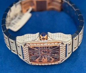 Reloj de Cuarzo con Incrustaciones de Moissanita, Esfera Cuadrada, Correa de Acero Inoxidable, Reloj de Pulsera de Lujo para Fiestas y Eventos - Product Image 5