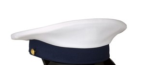 Premium Untrimmed Dress Cap White Crown with Plain Visor, Braided Strap Fittings and High Quality Structured Design - Product Image 2