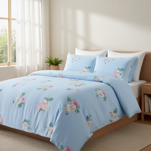 Ensemble de couette légère 400 TC pour lit double/king size, 4 pièces, motif floral/dessin animé uni, literie pour hôtel et maison, 250 TC fils - Product Image 3