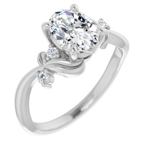 Anillo de compromiso y aniversario de lujo de plata de ley con moissanita de corte ovalado de 6x8mm engastada en punta, certificado, solitario nupcial - Product Image 4