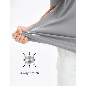 Polo de golf slim fit, tissu extensible à séchage rapide, col respirant, poignets côtelés, anti-odeur. - Product Image 2