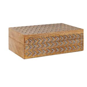 Classic Wooden Engraving Multi Use Storage <b>Box</b> With Hinged Lid For Jewelry <b>Keepsake</b> Vanity Organizer For Homedecor Wedding Gift - Product Image 4