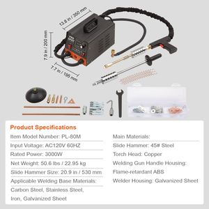 3KW Auto Body Spot Welder Dent Puller Machine Steel Stud Welder Repair <b>Kit</b> with 6 <b>Welding</b> Modes - Product Image 5
