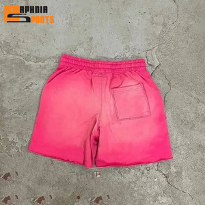 Pantalones Cortos Deportivos Personalizados para Hombre, hasta la Mitad de la Rodilla, con Efecto Desgastado por el Sol, Tejido de Felpa 100% Algodón, Estilo Casual, Diseño Sólido, Servicio OEM, Ecológicos - Product Image 4