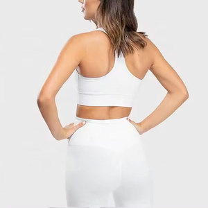 High for Workouts <b>Racerback</b> Sports <b>Bra</b> Square Neck Leopard Animal Print Seamless High Support Yoga Fitness Breathable Front - Product Image 6