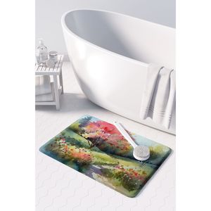 Caroline du Nord cornouiller aquarelle mousse à mémoire tapis de bain lavable en Machine Anti-Fatigue cuisine tapis confort coussin pour bain - Product Image 3