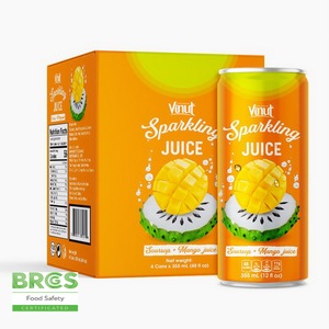 Box 4 Cans Soursop Mango Juice Sparkling Water OEM ODM Private Label Beverage Manufacturer - Product Image 5