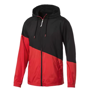 Veste coupe-vent à capuche pour homme avec garniture en fourrure de renard, blocs de couleur, fermeture éclair en polyester, vêtement d'extérieur décontracté pour le printemps, coupe régulière, 220g - Product Image 4