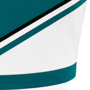 Haut court de cheerleading sans manches pour femme, col en V, bleu sarcelle, blanc, noir, pour performance athlétique, uniforme d'équipe de cheerleading, tenue de sport de compétition - Product Image 6