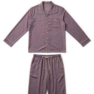 Ensemble de pyjama classique léger à manches longues pour homme Amkoor, 100% coton, uni, doux, décontracté, vêtements de nuit, vêtements d'été, lavable en machine - Product Image 1