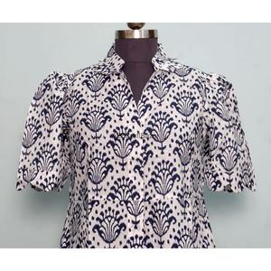 Women's Handmade Kangura Indian Modern Floral Digital Printed Cotton Eco-Friendly Lace Breathable Button Midi A-Line Summer - Product Image 3