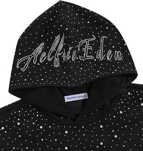 Sudadera con Capucha Personalizada para Hombre, con Logotipo Personalizado en Pedrería, Teñida, de Poliéster, Manga Larga, Forrada, de Secado Rápido - Product Image 3