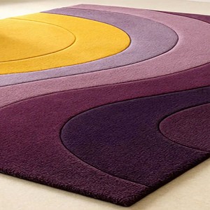 Tapis violet abstrait, tapis en laine, tapis moderne tufté à la main, tapis design, tapis de luxe pour la maison, tapis pour salon, chambre à coucher, décoration intérieure - Product Image 4