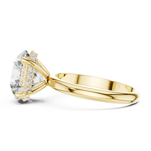 Luxury 18K Yellow Gold Oval Cut VVS Lab Grown Diamond Engagement <b>Ring</b> for Women Classic 4-Prong <b>Solitaire</b> Halo <b>Ring</b> - Product Image 5