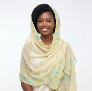 Wholesale Embroidered <b>Chiffon</b> Shawl Wrap Floral Sequin Work Dupatta Pastel Women <b>Scarf</b> - Product Image 1