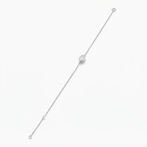 Nouvel Arrivage Bracelet Chaîne Minimaliste Élégant en Or Massif 10K 14K 18K avec Diamant de Laboratoire Ovale Sertie en Bezel Certifié IGI - Product Image 4