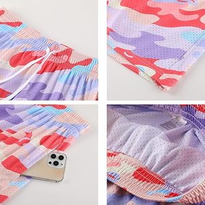 Shorts de basketball pour hommes, style streetwear, avec logo personnalisé, imprimé intégral, en maille respirante, séchage rapide, taille mi-haute élastique de 5 pouces - Product Image 2