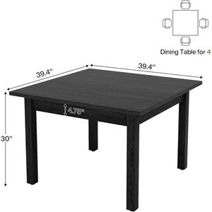Modern Square Dining <b>Table</b> for 2-4 People Wood Kitchen & Living Room <b>Table</b> for Dinner <b>Parties</b> - Product Image 4