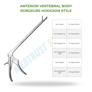 Rongeurs de style Hodgson pour le corps vertébral antérieur, 10 pouces, 12 pouces, 250 mm, 300 mm, instrument de coupe osseuse pour la colonne vertébrale - Product Image 2